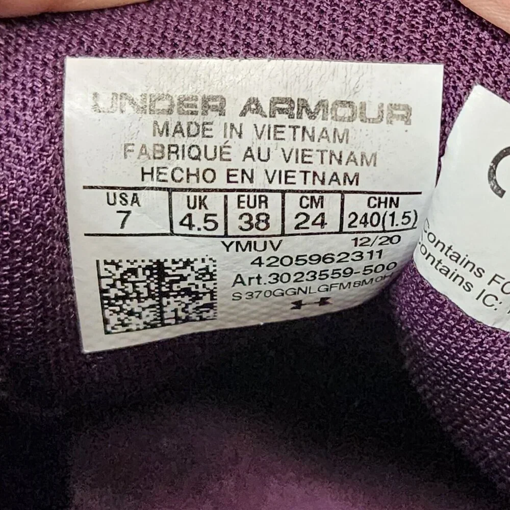 Under Armour‎ Womens Hovr Sonic 4 3023559-500 Purple Running Shoes Sneakers 7